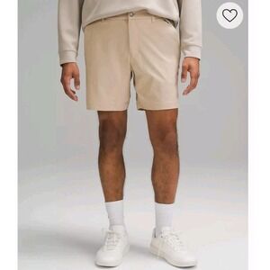 New‎ Lululemon ABC Classic Fit Shorts 7" Mens 30 Warpstreme Khaki Tan